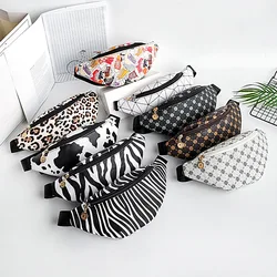 2023 New summer fashion waist bag for men and women with Cow leopard shoe print casual women's bag PU leather designer purse