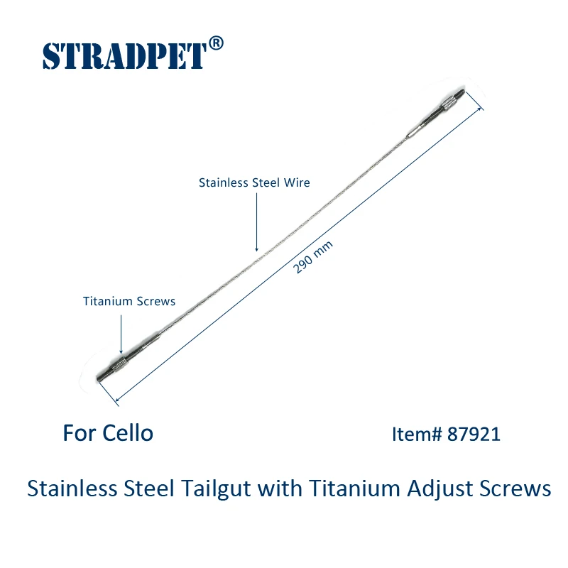 STRADPET Stainless Steel Tailgut with titanium Screws for Cello, Cello Accessories