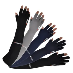 Zomer Zon Bescherming Mouwen Non-Slip Heren Handschoenen Anti-Ultraviolet Morsmouw Dunne Ijs Zijde Rijden Lange Mouwen Vrouwen arm Guard