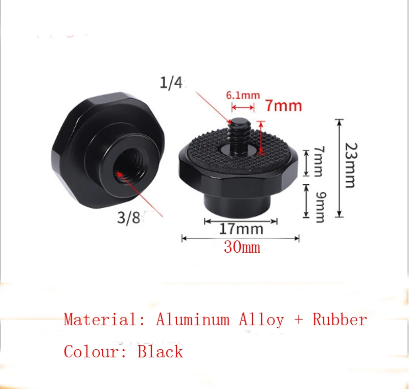 2 sztuk aluminium uniwersalny Hex 1/4 "do 3/8" uchwyt męski adaptery śrubowe kompatybilny dla lustrzanka cyfrowa Flash Gimbal statyw