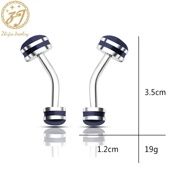 Zhijia fashion creative Barbell men\'s business style cufflinks suit jewelry accessories unique male cufflinks