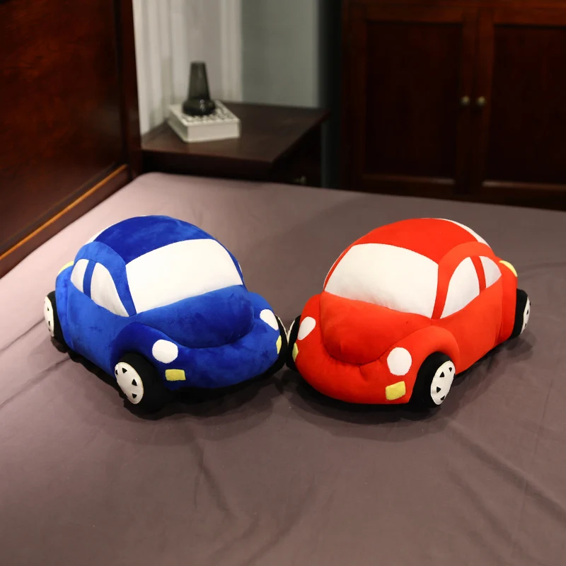 1pc Car Plush Toy Cute Stuffed Fluffy Car Throw Pillow Baby Kids Home Decor Boy\'s Toy Birthday Gift for Children