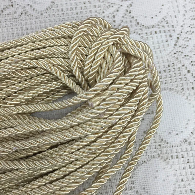 5 meters 8mm 3 Shares Twisted Cotton Nylon Cords Colorful DIY Craft Braided Decoration Rope Drawstring Belt Accessories JK2020