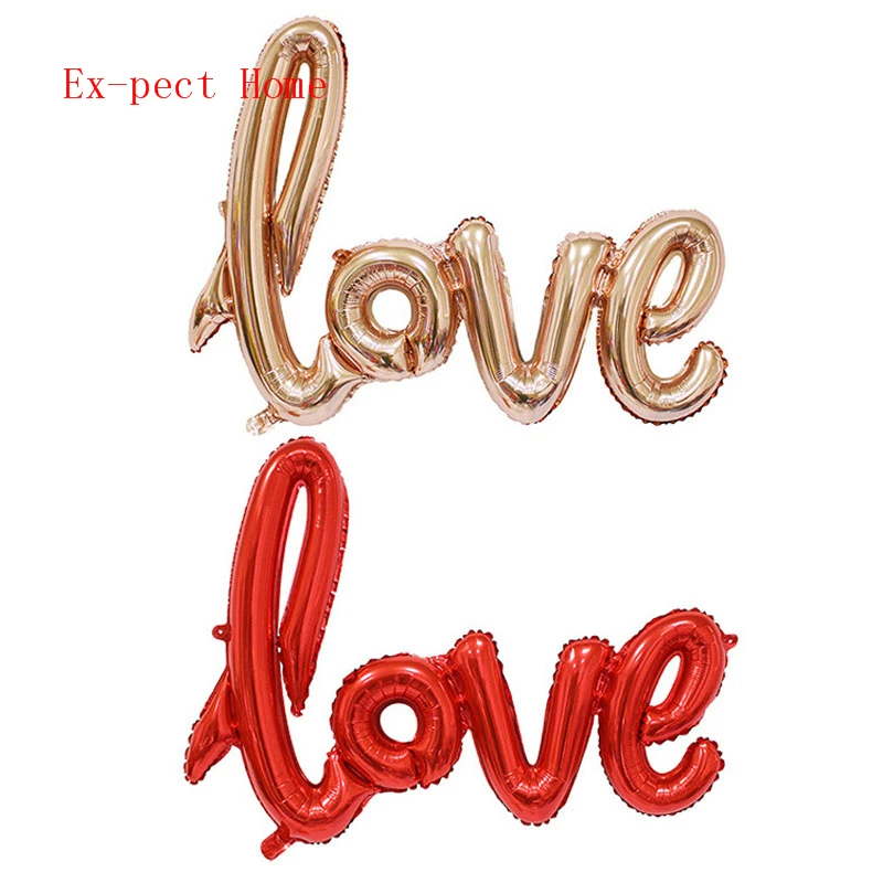 

100pcs 40inch Romantic Letter Balloons Rose Gold LOVE Foil Balloons Wedding Decoration Ballons 108*64cm Free Shipping