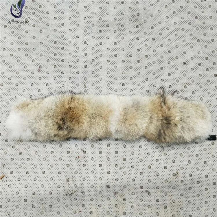 Natural Color Real Coyote Fur Collar Trimming Fur Hood trim Strips For Jacket Coat