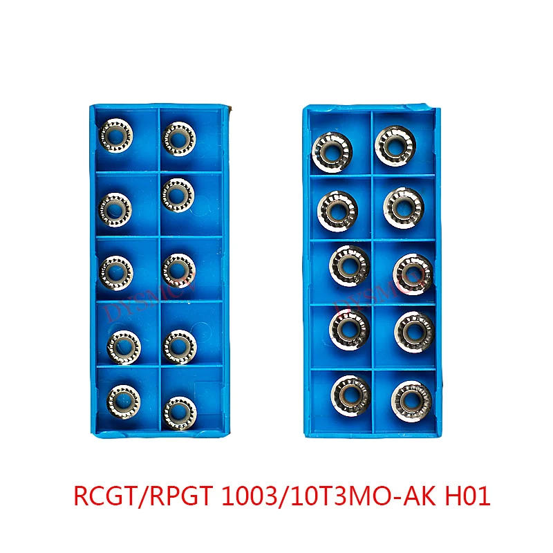 10pcs RCGT1003 10T3  RPGT1003 10T3 MO-AK H01 Carbide Turning Inserts CNC Lathe Cutter Tool for Aluminum Copper Processing