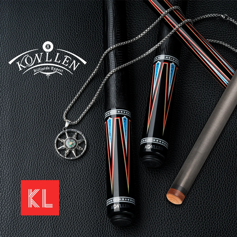 KONLLEN-Carbon Fiber Pool Cue Stick, 12.6mm, 3/8x8 Radial Pin Joint, TT Pc Ferrule, Leather Grip Technology Shaft, Billiard Cue