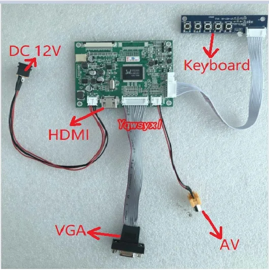 Imagem -02 - Yqwsyxl Zj050na08c Display Lcd de Polegadas 640x480 Tela Hdmi Vga av Placa de Controle Lcd