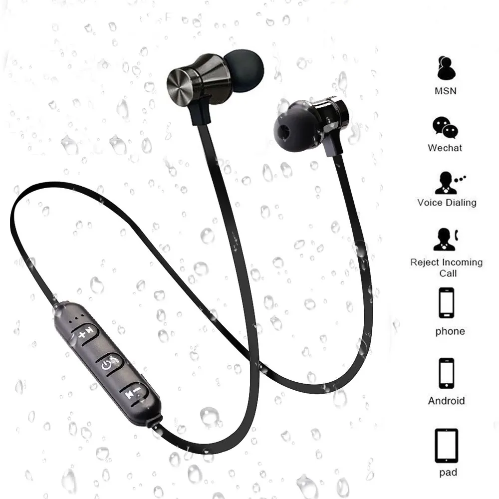 Magnetic Wireless Bluetooth Earphone Stereo Sports Waterproof Earbuds Wireless in-ear Headset with Mic For IPhone 7 Samsung