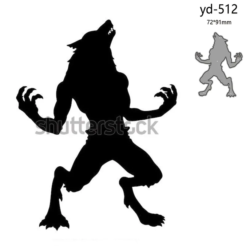 Metal Cutting Dies Werewolf Decoration Scrapbook Paper Craft Knife Mould Blade Punch Stencils