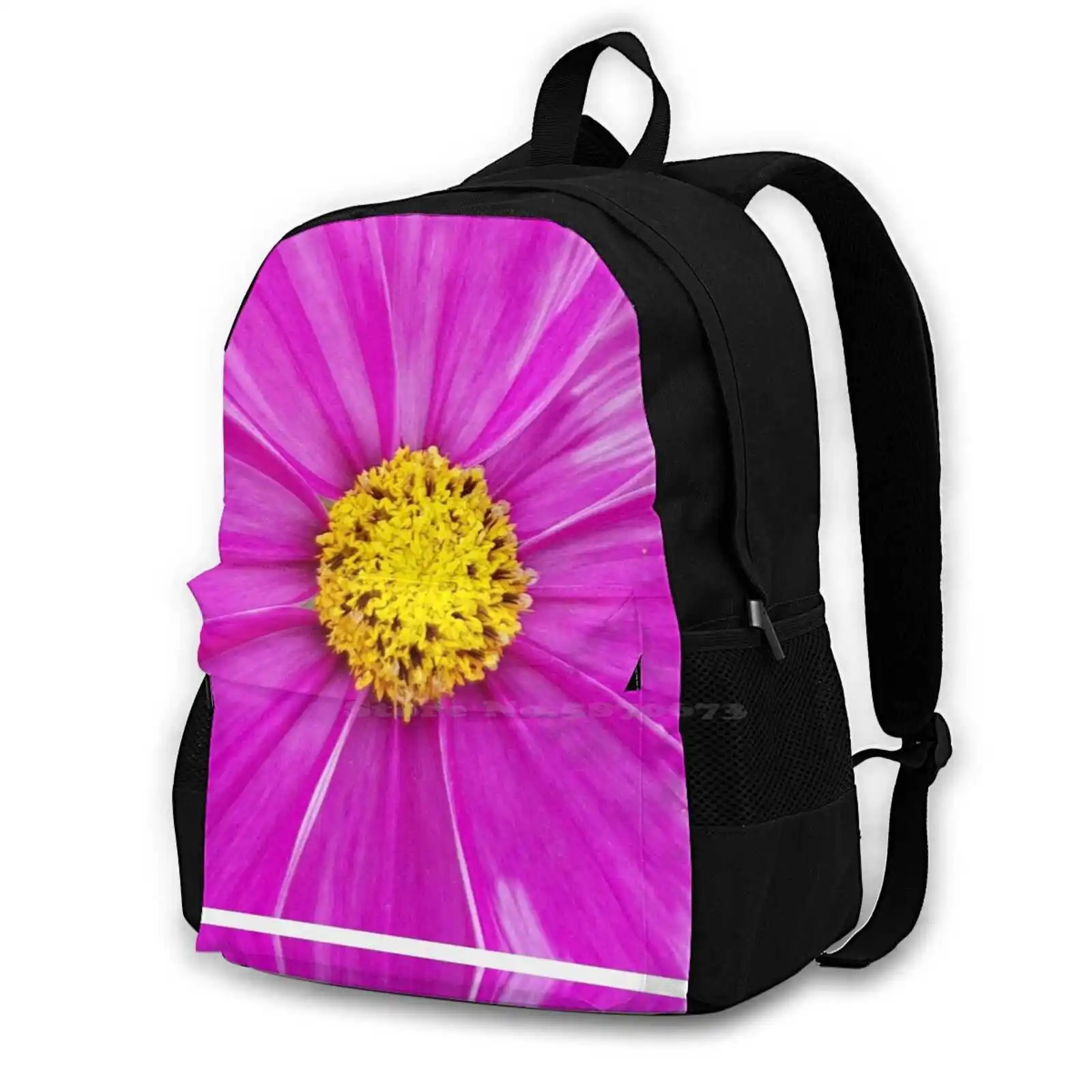 Winter Cosmos Flower In Pink 6 Travel Laptop Bagpack School Bags Winter Cosmos Strong Pink Yellow Flowers Flower Holland Garden