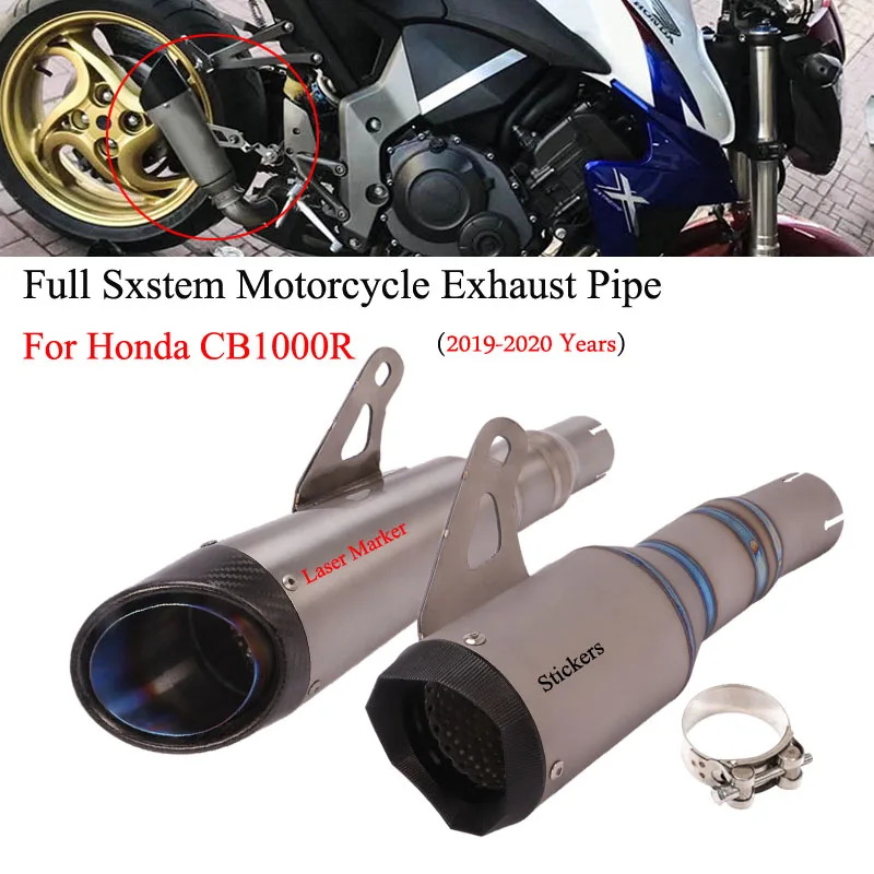 Slip On Motorcycle Exhaust Muffler Modified Titanium Alloy Escape Silencer Link Pipe For HONDA CB1000R CB1000 R 2019- 2020Years 