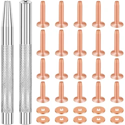 20 упаковок медных заклепок и заусенцев (14 мм и 19 мм) с 2 шт. инструментов для заклепок для ремней, сумок, воротников, ремесла кожи