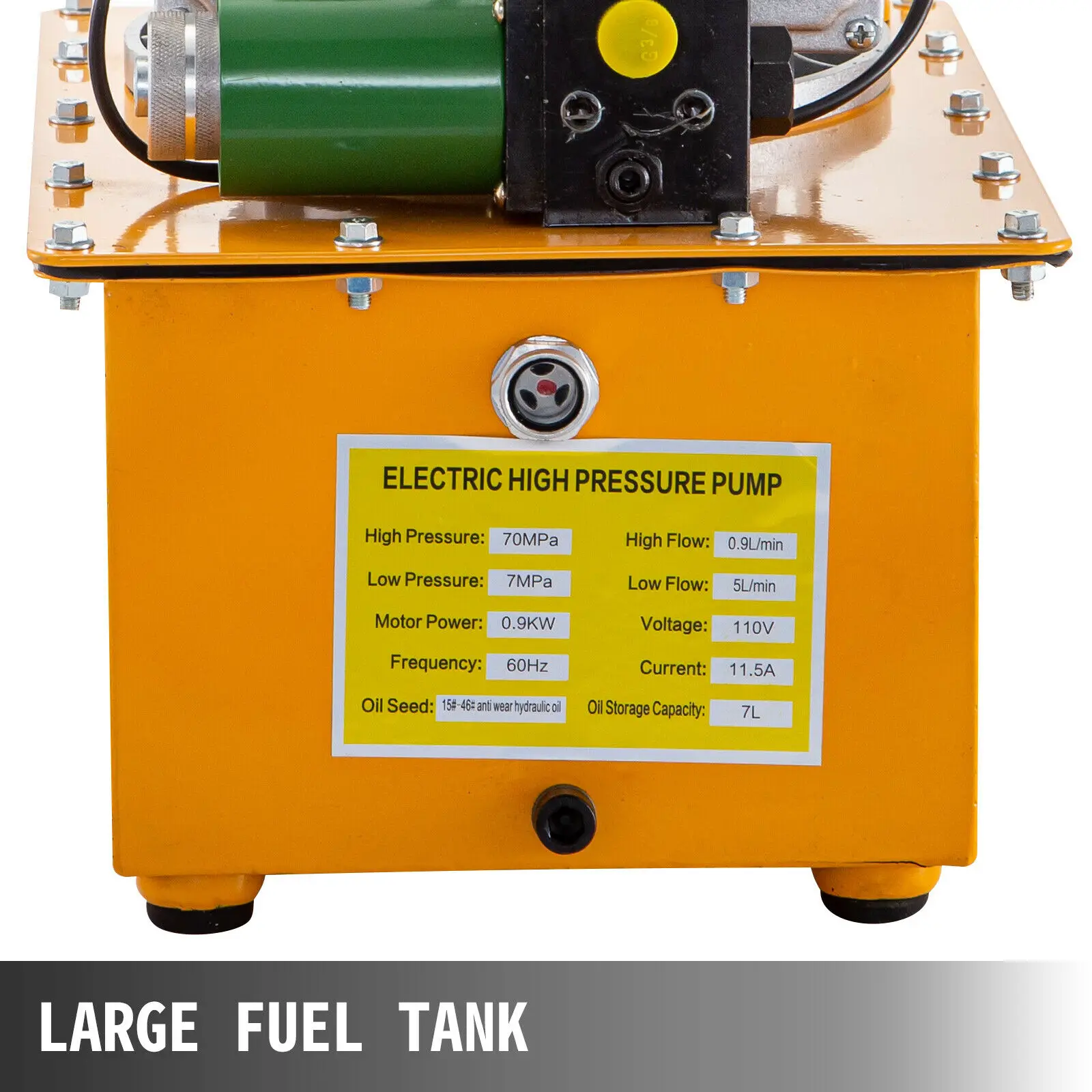 VEVOR 750W Electric Driven Hydraulic Pump Single/Double Acting Solenoid/Manual Valve Hydraulic Oil Station High Pressure Pump