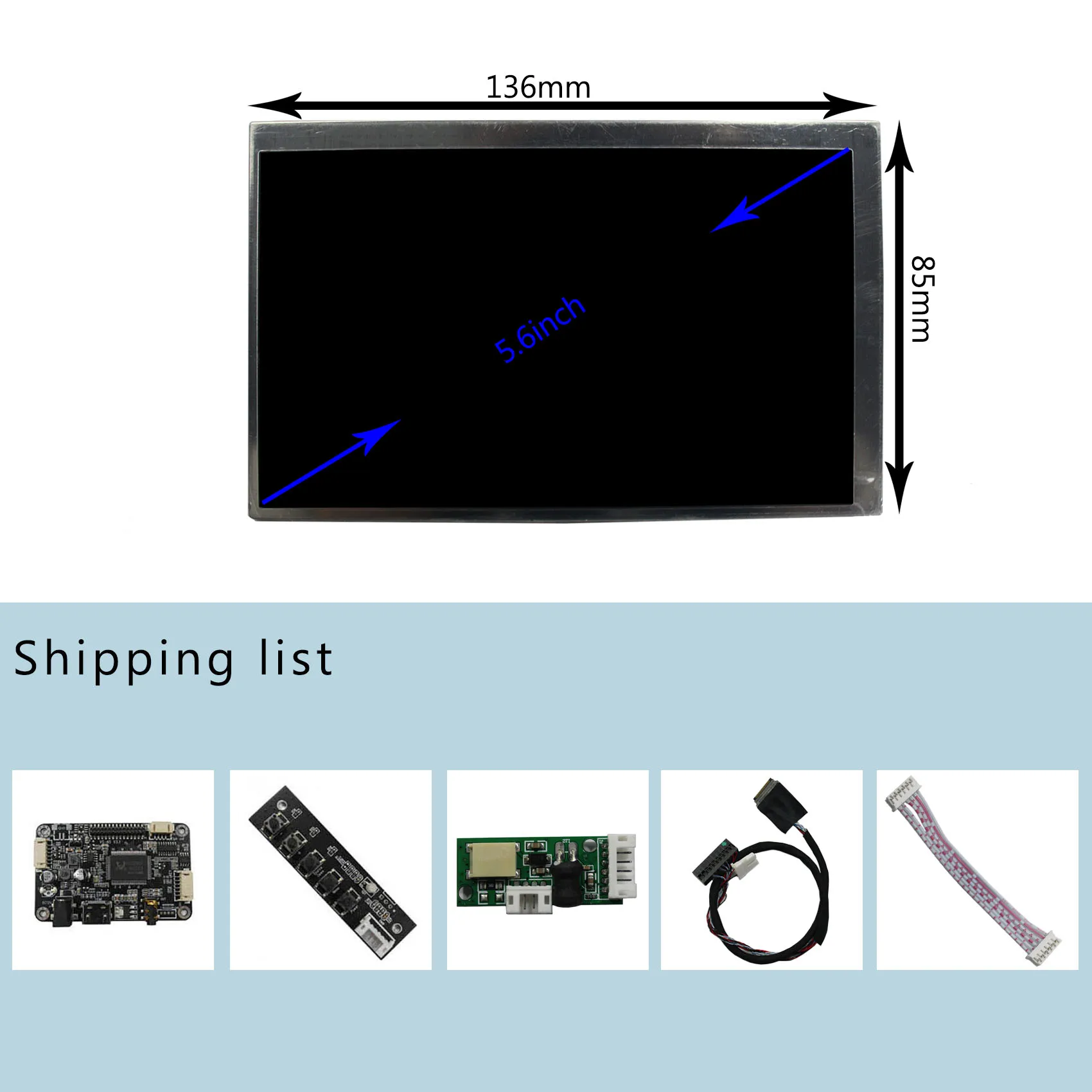 5,6 дюймовый LTD056ET3A 1024X600 подсветка WLED ЖК-экран со стандартной платой контроллера ЖК-дисплея