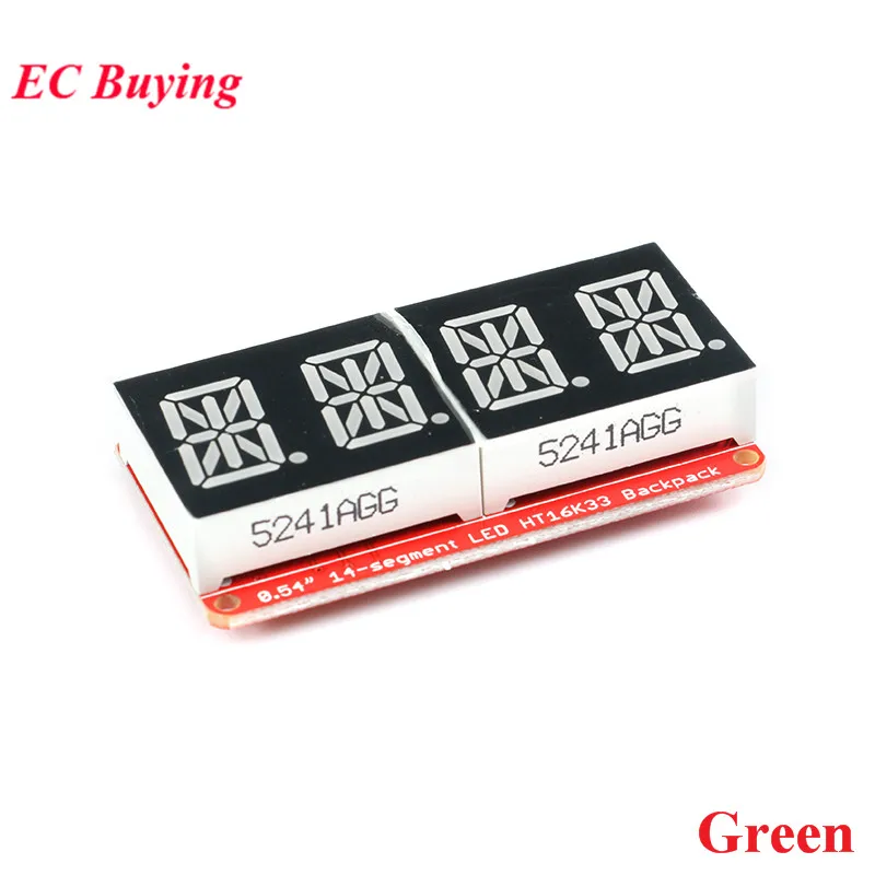 0,54 Zoll LED-Anzeige 4-Bit 0,54'' Meter Digitales Röhrenmodul HT16K33 VK16K33 I2C IIC-Steuermessgerät Rot/Grün/Orange für Arduino – Detail 3