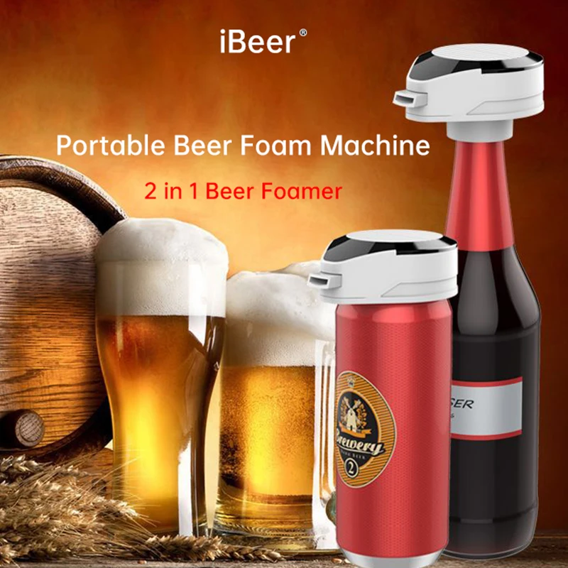 Beer Foam Foamer Maker iBeer Portable  3 in 1 Easy To Disassemble Special Purpose For Bottled  And Canned  Opener