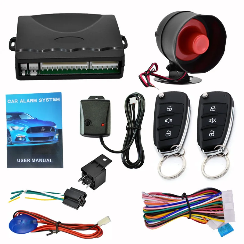 The car alarm system of remote control central lock 12 v car alarm vibration alarm function