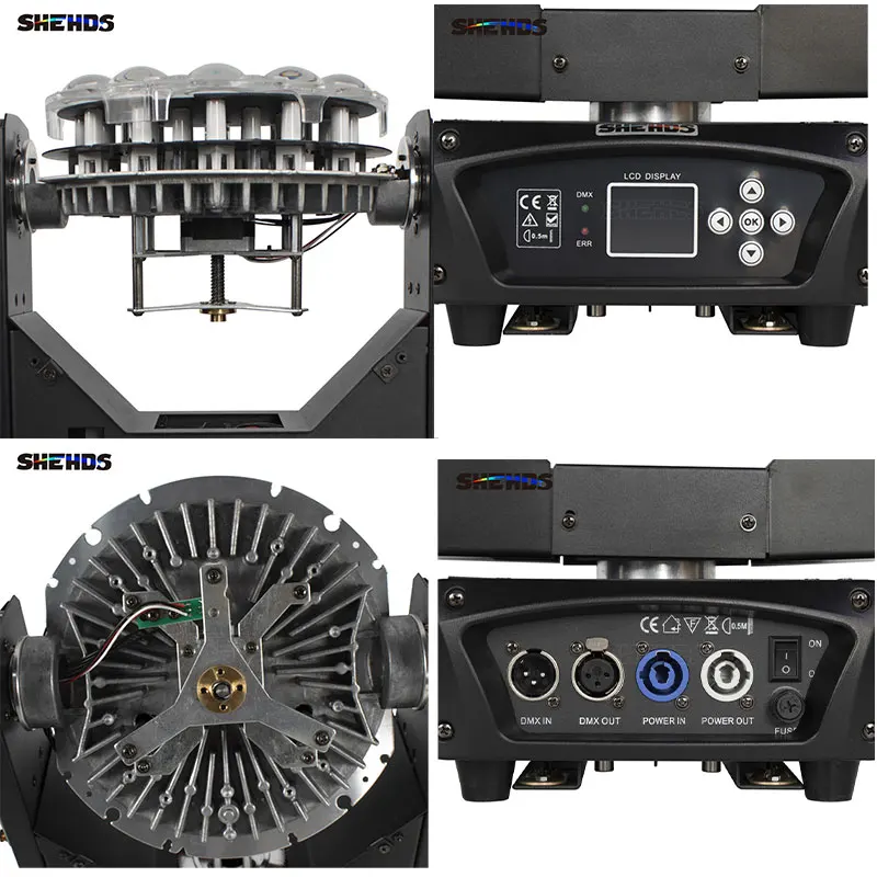 SHEHDS New Upgrade LED Beam+Wash 19x15W / 6x15W RGBW Zoom Lighting DXM for DJ Disco Bar Party Stage Lighting Equipment