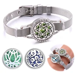Heart Rhinestones Aromatherapy Bracelet High Quality Stainless Steel Wristband Perfume Oil Diffuser Bracelet Fashion Jewelry