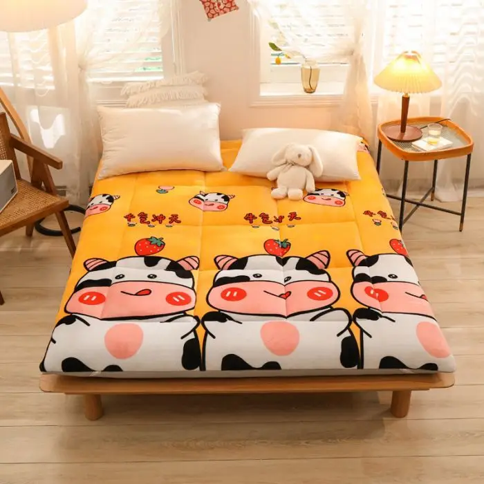 

Tatami Mattresses Milk Velvet Mattress Floor Sleeping Mat Bed Mattress Thick Warm Mattress Foldable Cushion Slow Rebound Pad