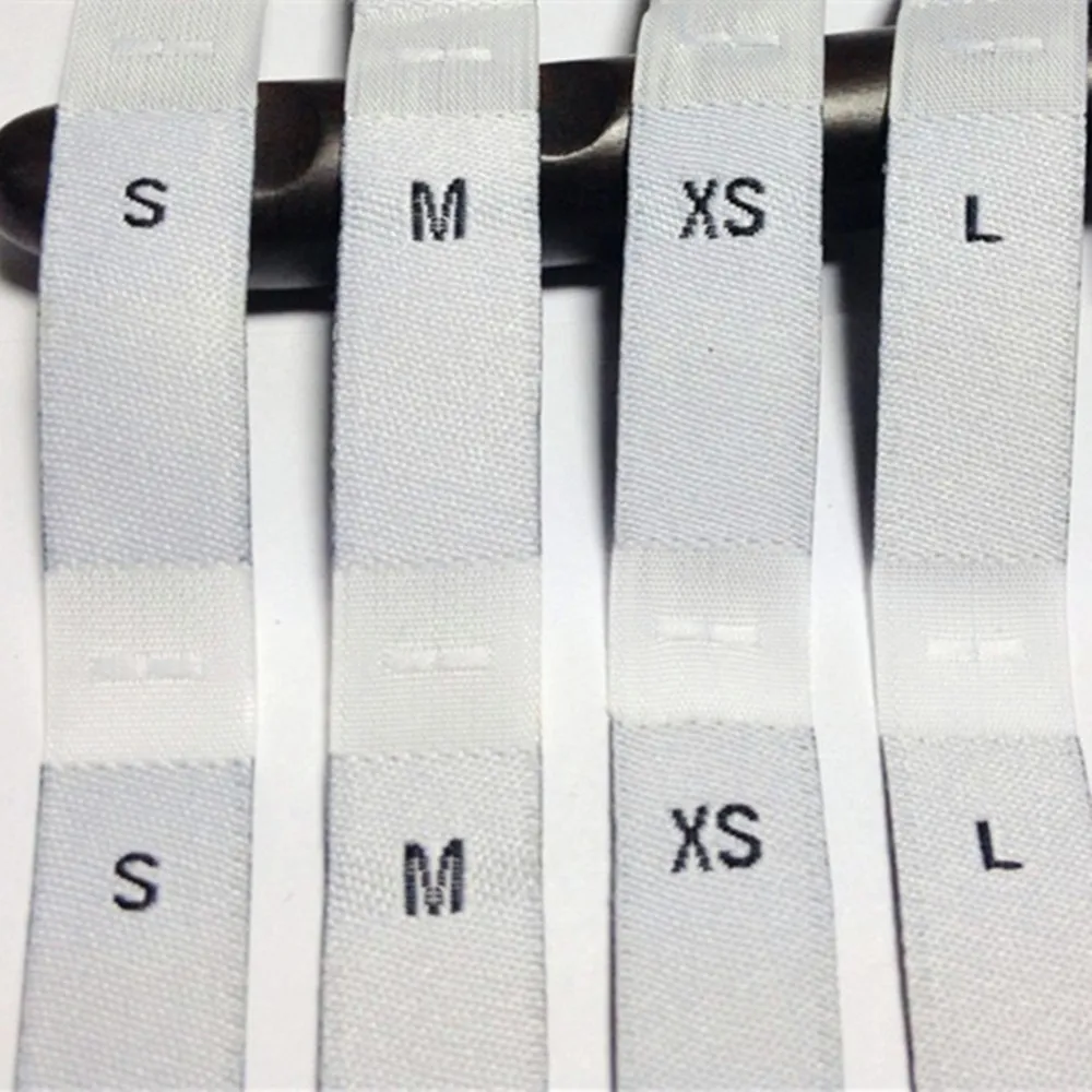 Retail 250pcs/pack garment size label clothing woven tags number tags size tags damask size labels