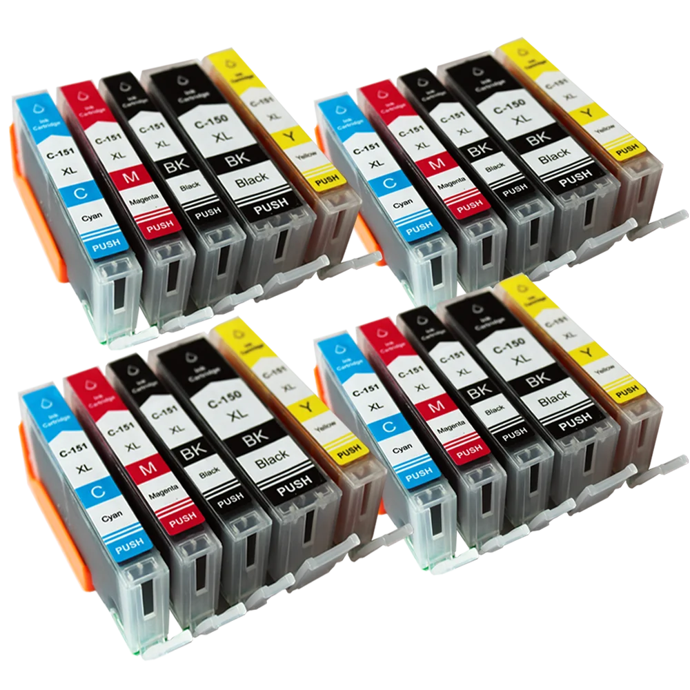 PGI 150 CLI 151 Compatible Ink Cartridge for CANON PIXMA MG5410 MG5510 MG5610 MG6410 MG6610 IP7210 MX721 Ix6810 Printer