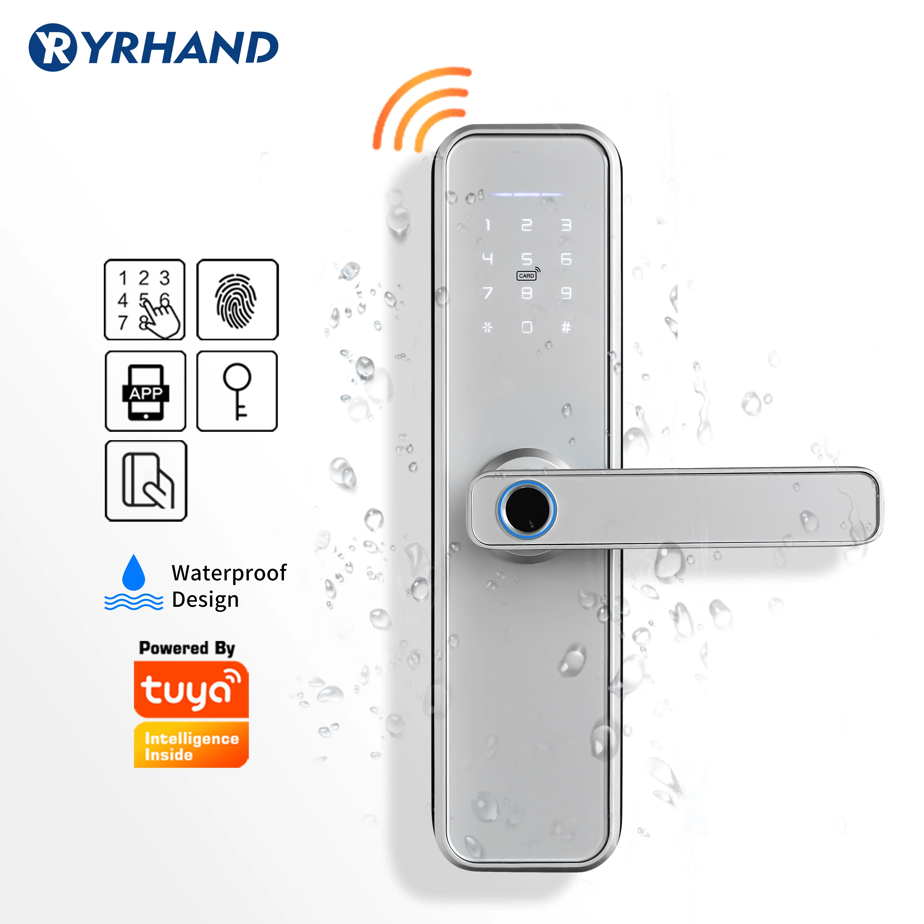 Tuya Smart Door Fingerprint Lock,Security Home Keyless Lock, Wifi Password RFID Card Lock Wireless App Phone Remote Control