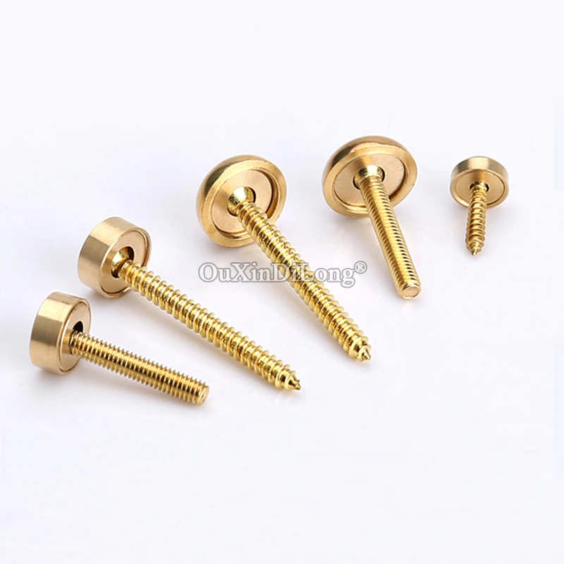 Retro 40PCS Pure Brass Glass Advertisement Nails Sign Billboard Mirror Nails Fasteners Screws Handle Robe Hook Decorative Caps