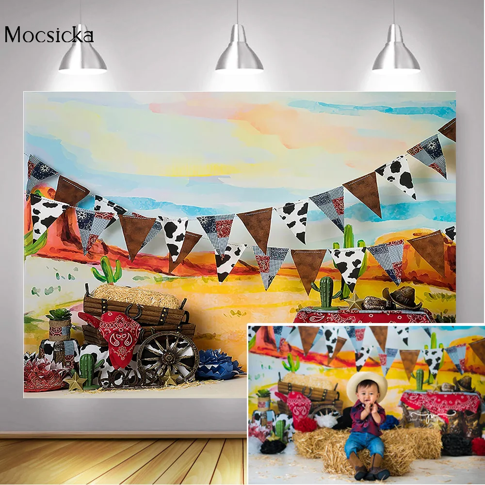 

Wild West Newborn Photography Backdrop Farm Cowboy Birthday Smash Cake Background Photocall Baby Shower Photo Shoot Props