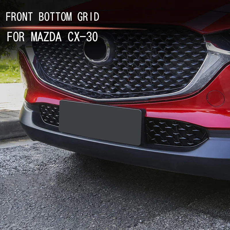 

For Mazda CX-30 2019 2020 car grille protective cover front lower bumper bottom decoration anti-rat and anti-sand stone