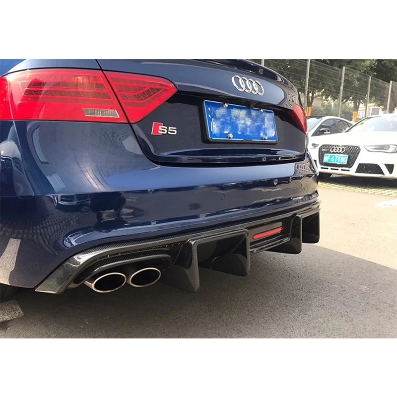 S5 High Qualiy Carbon Fiber Rear Lip Diffuser Car Styling For Audi  S5 Style Car body kit 2012-2016