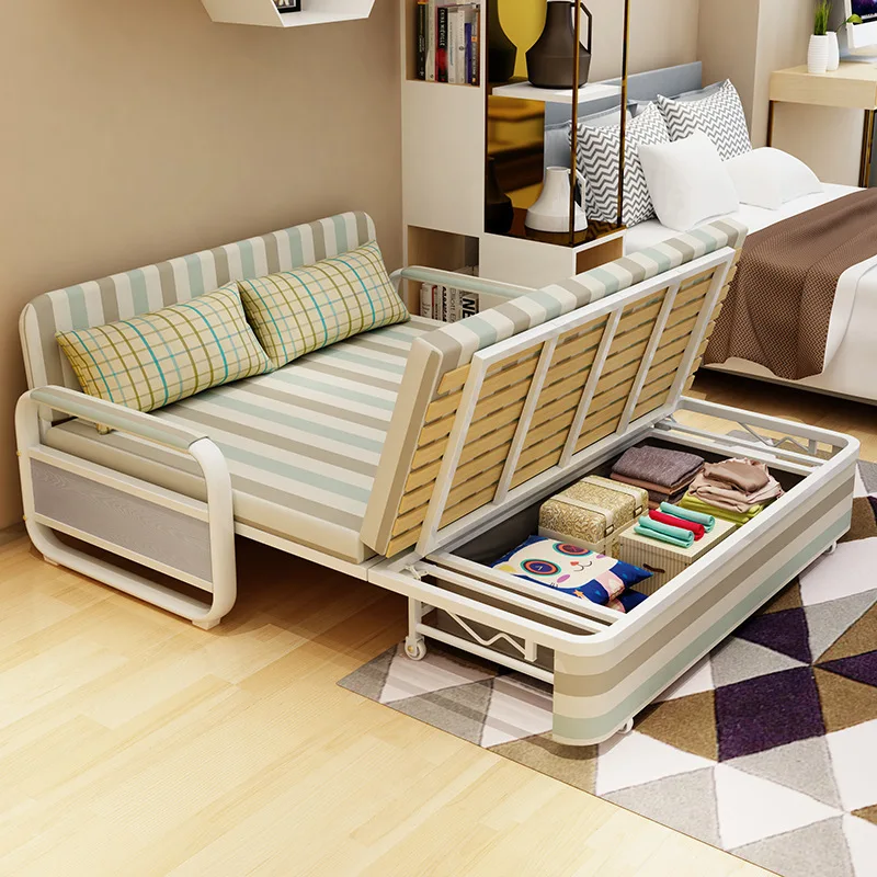 modern Sofa bed foldable single double small multi-functional fabric sofa  Диван-кровать