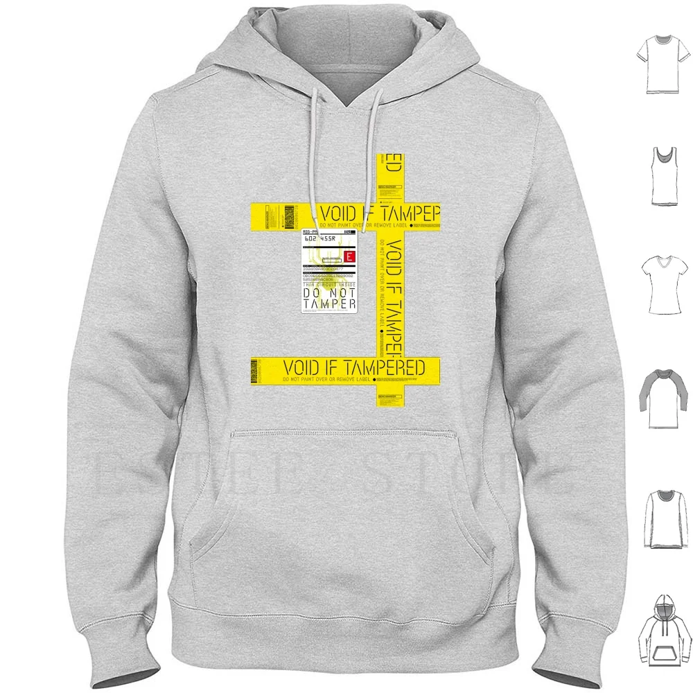 Death Stranding Void If Tampered Tape Cargo Sticker Hoodie Long Sleeve Death Stranding Void If Tampered Tape Cargo Void If