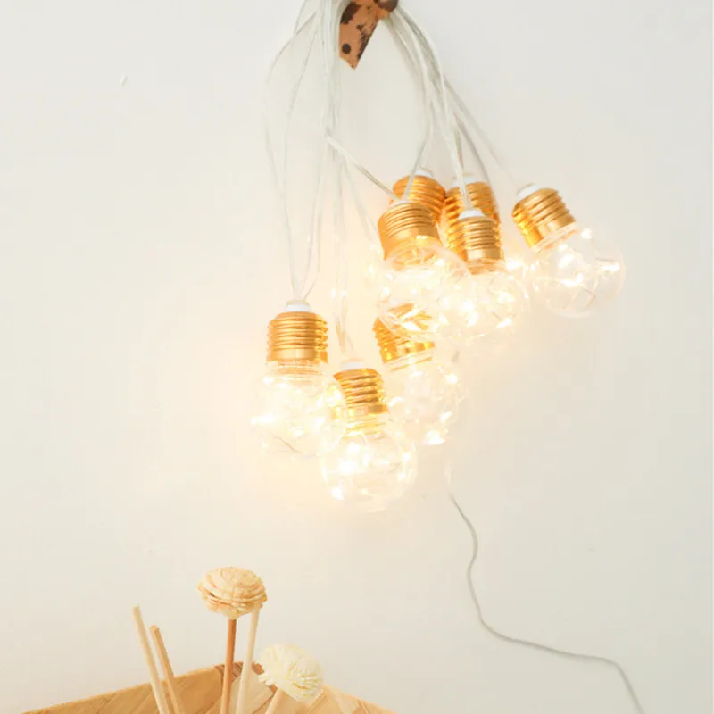 أضواء LED الجنية مع لمبة طاقة البطارية ، لمبات غرفة النوم الداخلية ، حديقة في الهواء الطلق ، حفل زفاف ، ديكور عيد الميلاد ، سلسلة ضوء جارلاند