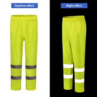 AYKRM HI VIS Reflective Pants Safety Striped Waterproof Windproof Sweatpants Trousers Long Oxford Cycling Hiking Trip