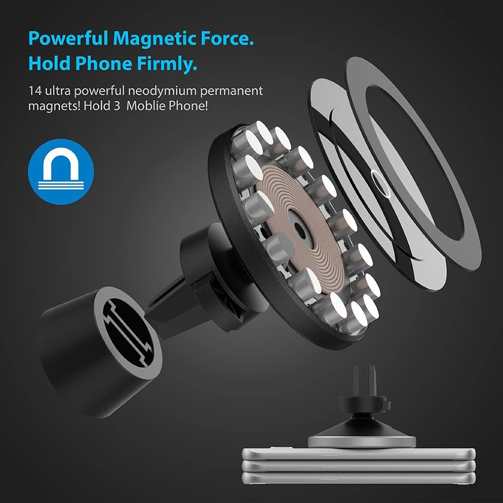 Magnetic Qi Wireless Car Charger Mount For iPhone 11Pro XS Max Xr 11 8Plus Samsung S20 S21 S10 S22 Car Phone hold Fast Charging