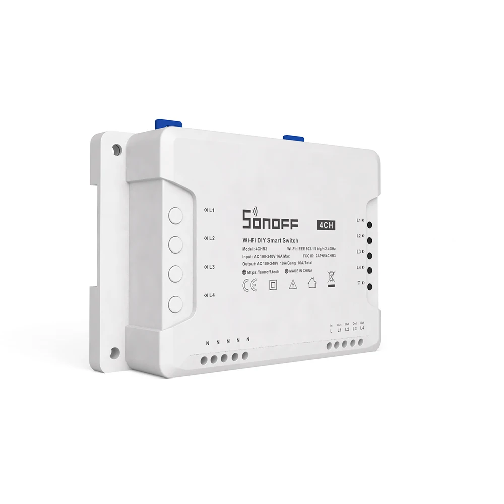 Sonoff 4CH R3 /4CH PRO R3 4 Gang Smart WIFI Switch 433MHZ Montaż na szynie Din Bezprzewodowy pilot zdalnego sterowania Timer DIY Przełącznik Via