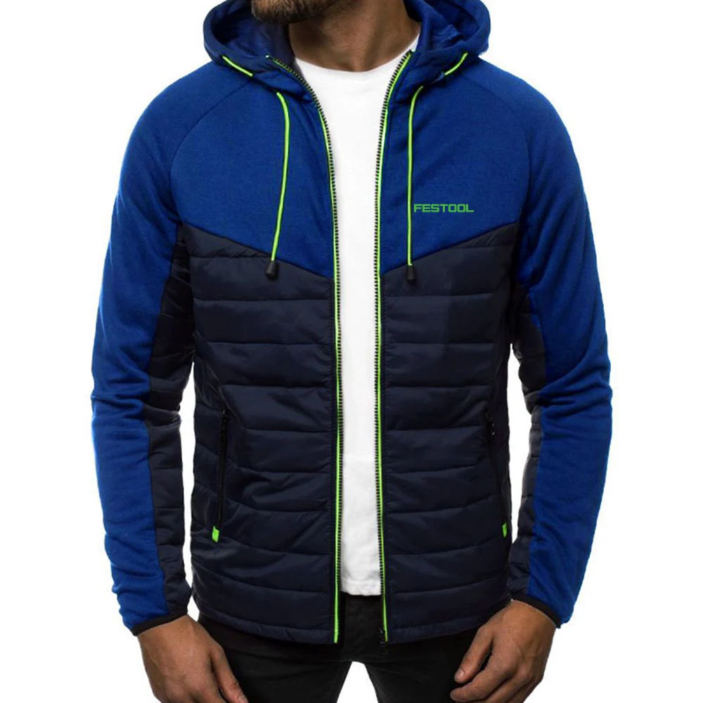 Festool Tools Printing New Spring Autumn Mens Hoodies Classic Fashion Male Casual Long Sleeve Solid Color Padded Zipper Jacket