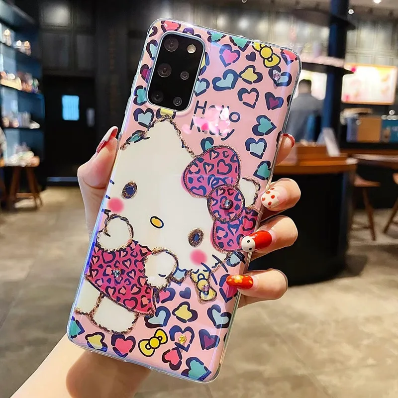 

S22Ultra Korea Shiny Gems Cartoon Phone Case For Samsung S22PLUS A54 S23FE A14 A25 A24 A52S Full Cover Shell Body Protection