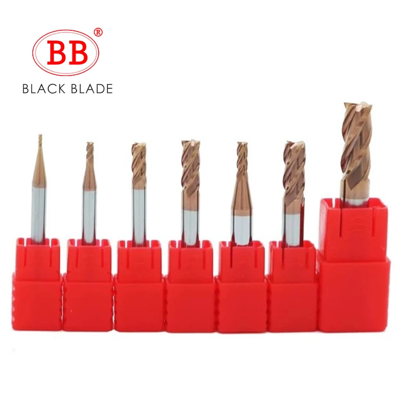 BB 2F 4F Carbide End Mill 1.1mm -25mm CNC Cutter Mini Tool 4 Flute Metal Steel Wood Cutter ISO