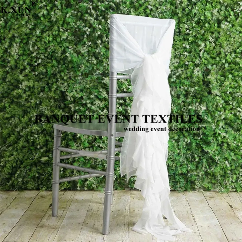 Wholesale Price Chiffon Chiavari Chair Cover Wedding Chair Cap Hood For Event Party Banquet Decoration