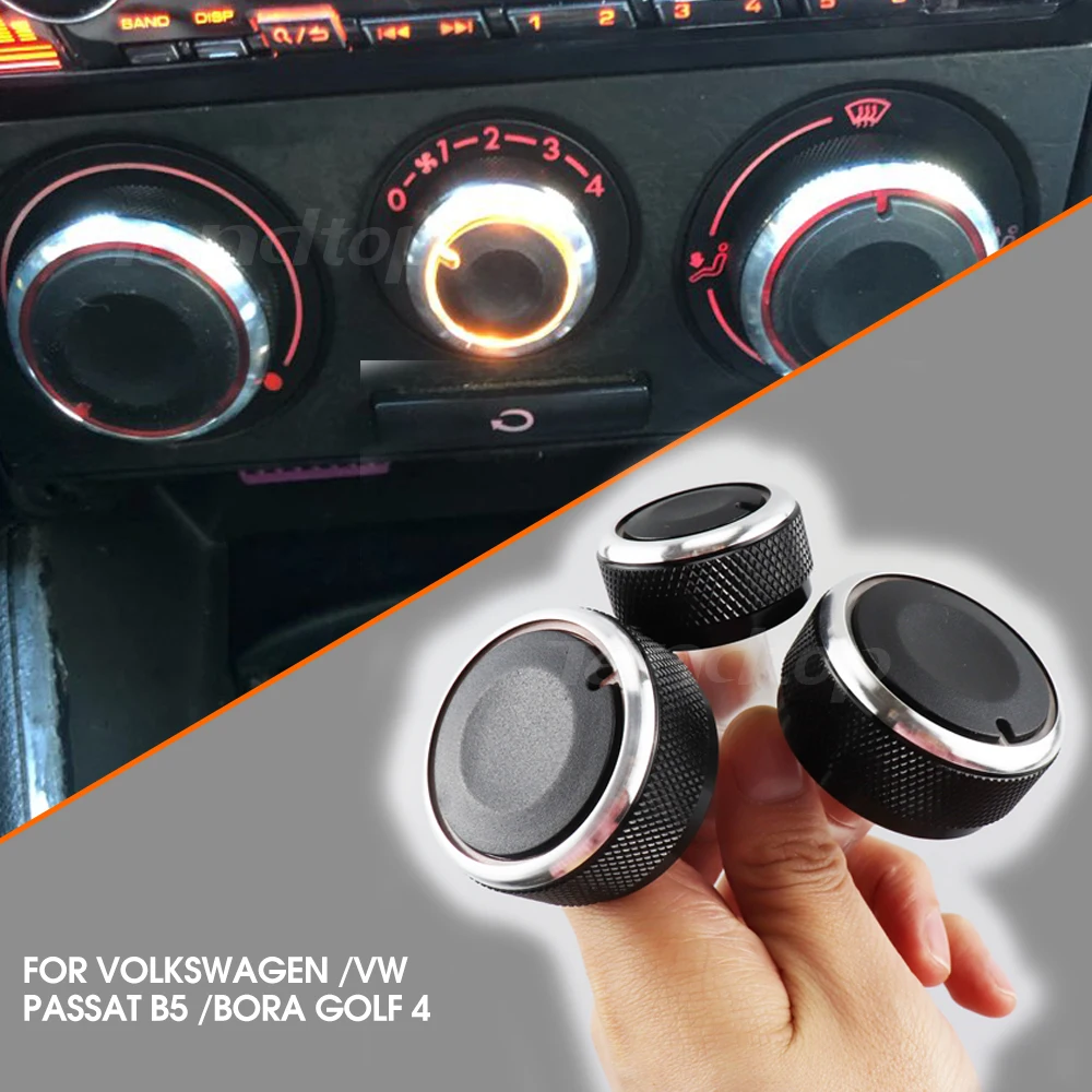 For Volkswagen VW Passat B5 Bora Golf 4 For Skoda Superb Octavia MK1 2002-2008 Car AC Knob Air Conditioning Control Switch Knob