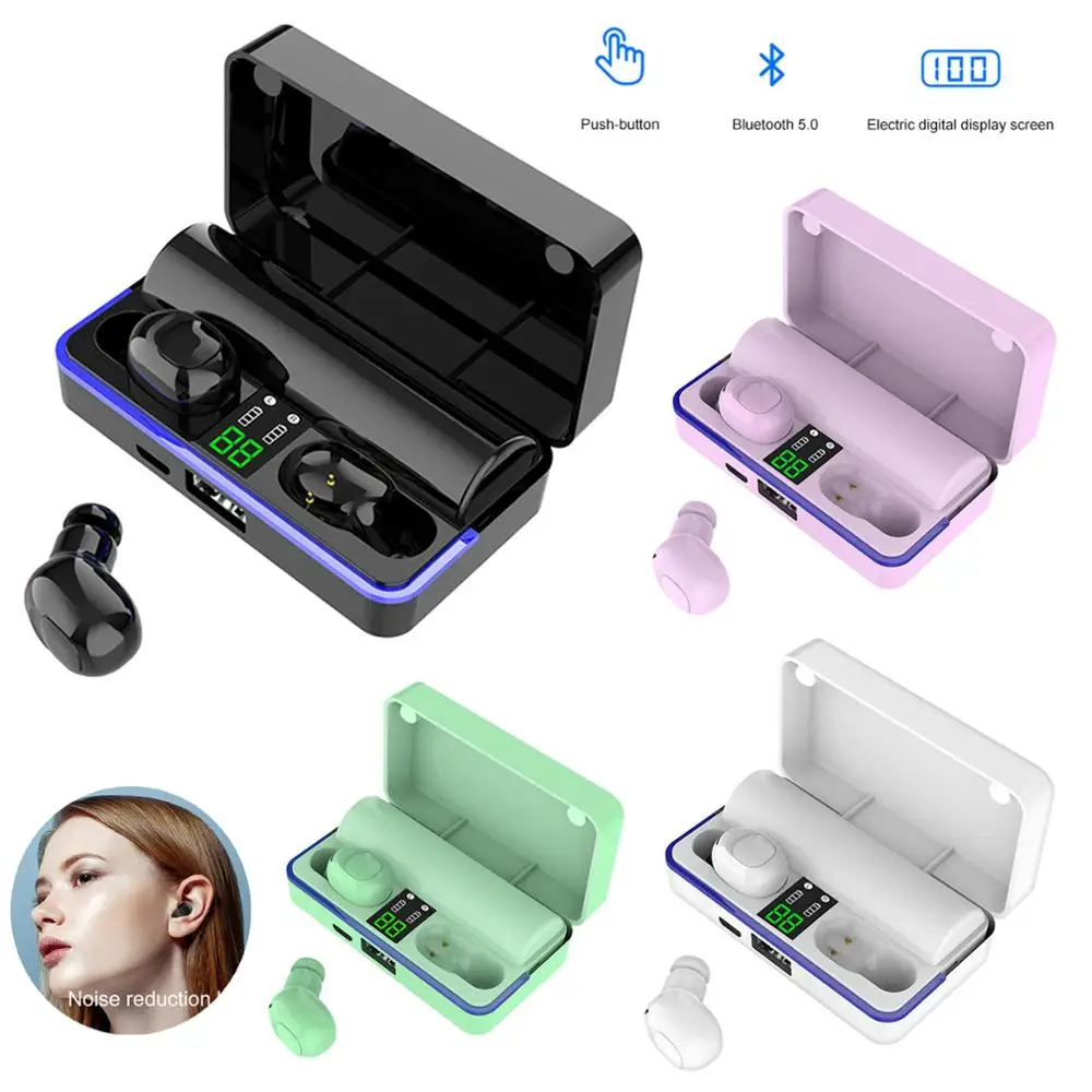 Wireless Headphones with Mic Sports Waterproof Earphones Touch Control Wireless Headset Earbud Bluetooth-compatible for Phone