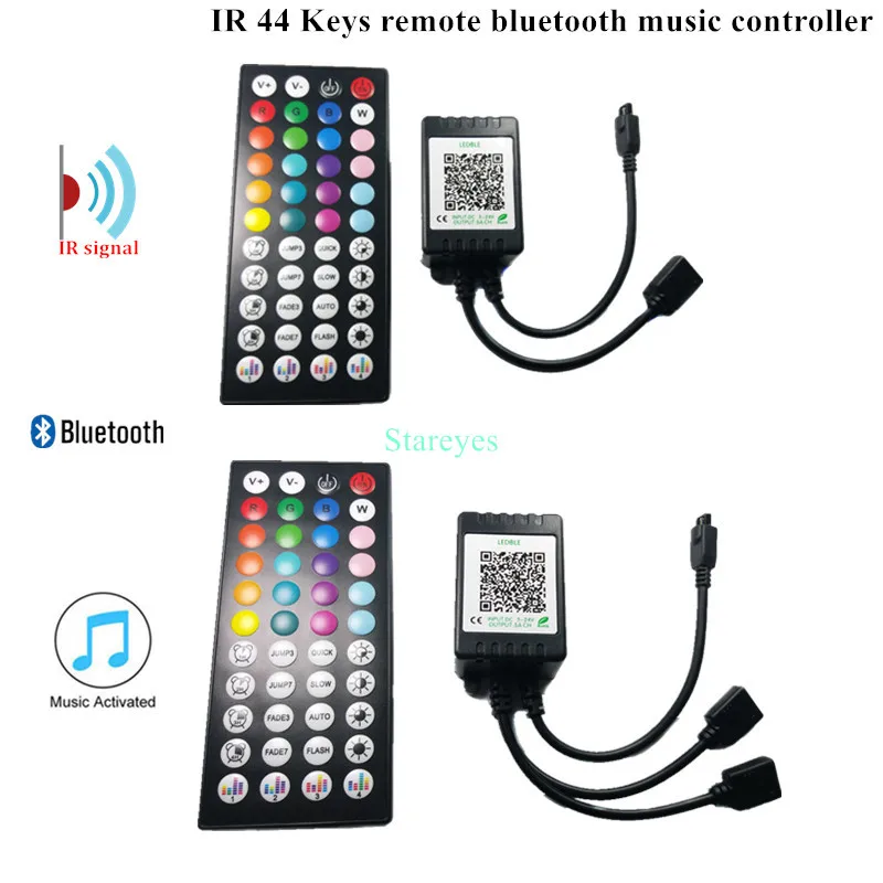 IR 24 44 keys Remote Bluetooth Music RGB Controller DC5-24V Control by Smart phone APP for Colorful Led Light Strip