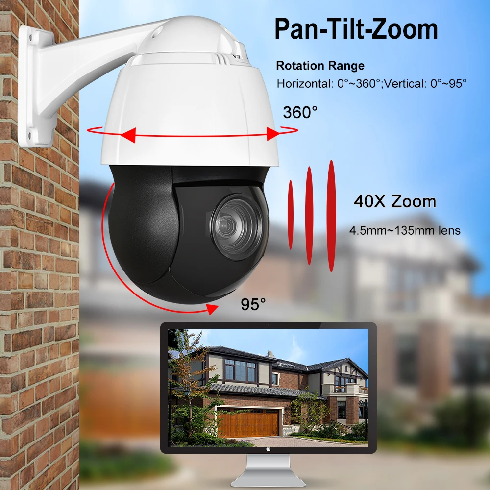AHD 1080P Speed Dome PTZ Camera 30X 40X Zoom TVI CVI Analog 4in1 Outdoor Video Surveillance Street Camera IR 150M BNC UTC COAX