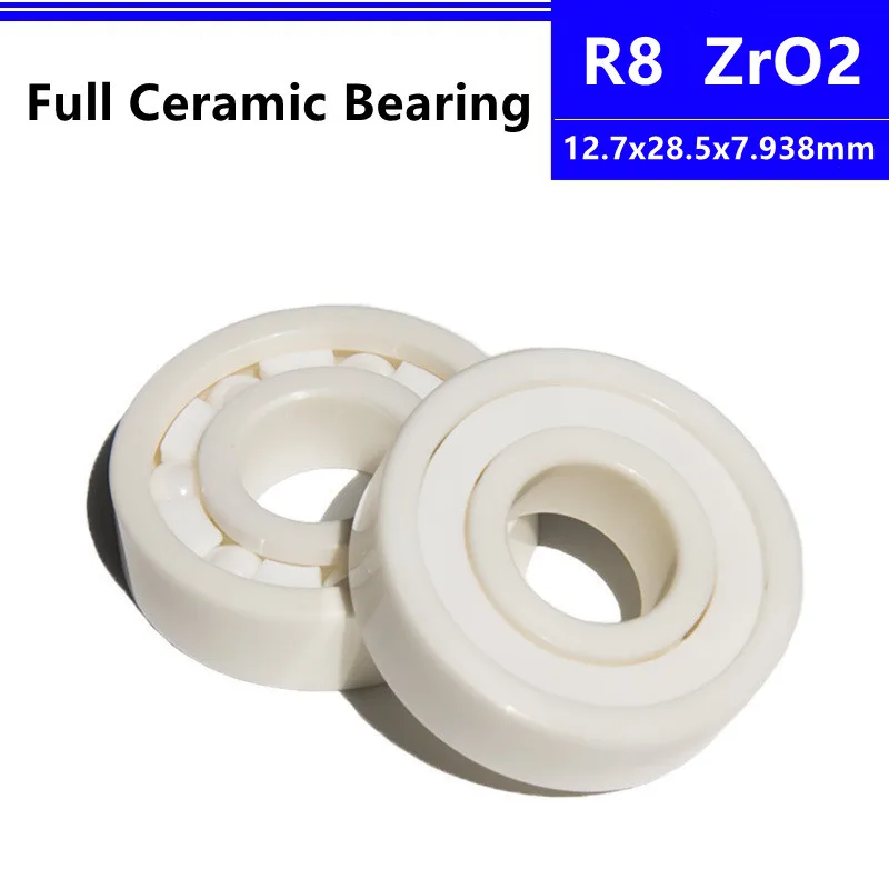 4pcs/10pcs ZrO2 Ceramic bearing R8 12.7x28.5x7.938mm Zirconia Deep Groove Ball Bearing Precision Nonmagnetic 12.7*28.5*7.938 mm