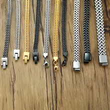 Vintage oxidized double curb chain bracelet for men #6