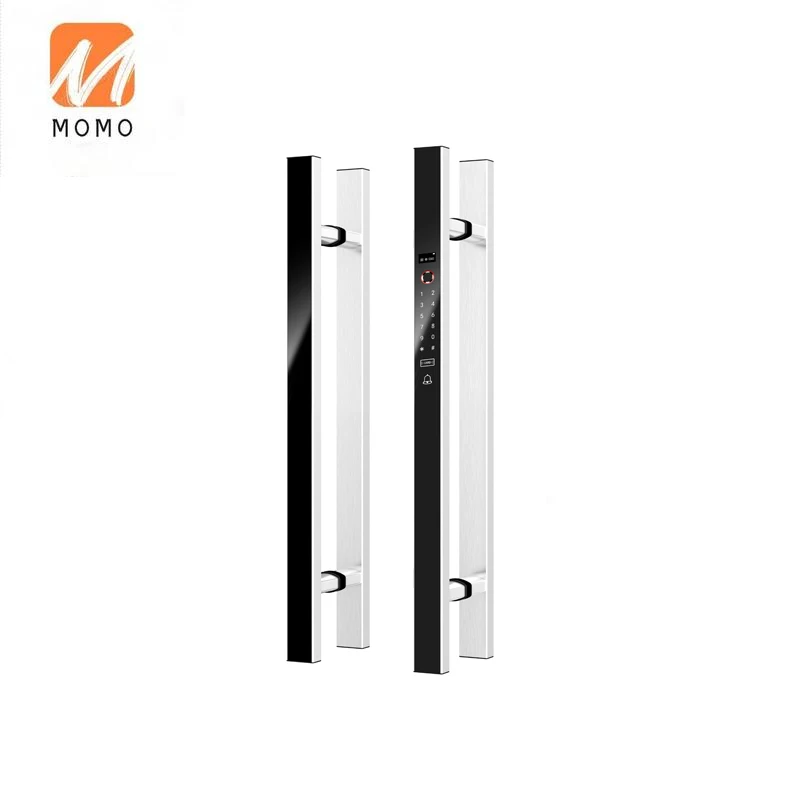 Fingleprint Card Password Digital Glass Door Handle Electric Smart Handle Lock For Access Control System