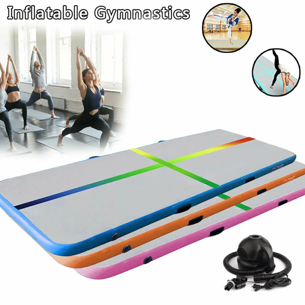 Free Shipping Inflatable Gymnastics Mat Tumbling Mats 3*1*0.1m Air Inflatable Track Mat Thickness 4 inches for Home With a Pump